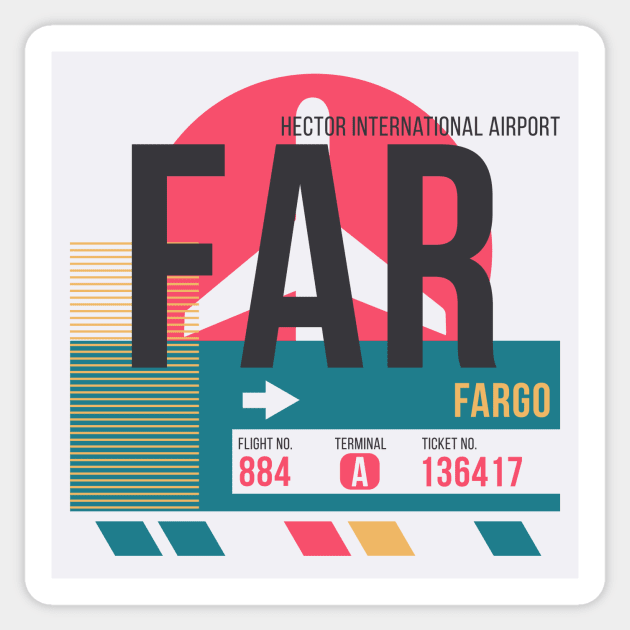 Fargo (FAR) Airport // Sunset Baggage Tag Sticker by Now Boarding